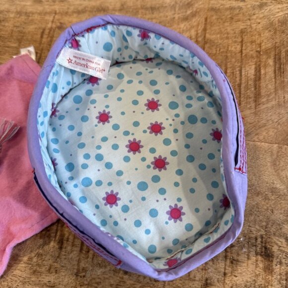 American Girl Doll SWEET DREAMS Pet Bed Reversible 2009 Pink Blanket Tug Toy - Picture 3 of 8